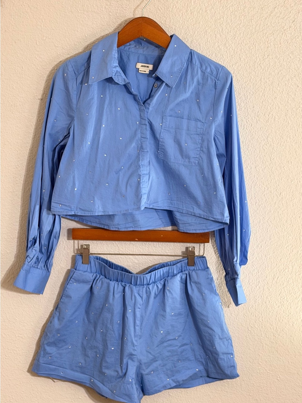Jason Wu Light Blue Embellished Button-Down Shirt
